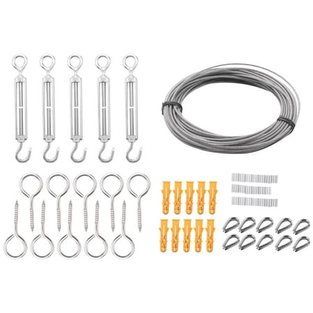 56 Pcs Garden Wire Cable Railing Wire Fence Roll Kits 15M PVC Coated Heavy Duty Stainless Steel Wire Rope Cable
56 Pcs Garden Wire Cable Railing Wire Fence Roll Kits 15M PVC Coated Heavy Duty Stainless Steel Wire Rope Cable