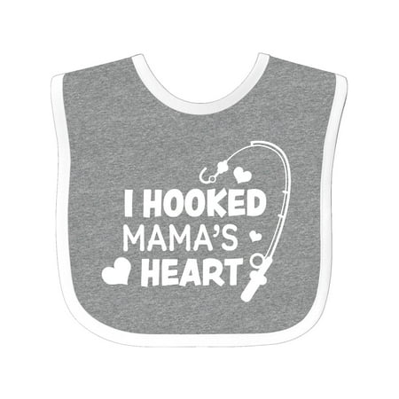 Inktastic I Hooked Mama s Heart with Fishing Rod Gift Baby Boy or Baby Girl Bib