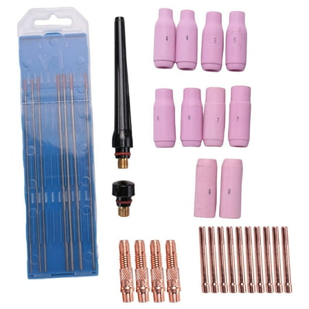 TIG Welding Accessories Set Adapter Sleeves+ Housing+ Ceramic Nozzles+ Tungsten Electrodes for -26 TIG Welding Torch
TIG Welding Accessories Set Adapter Sleeves+ Housing+ Ceramic Nozzles+ Tungsten Electrodes for -26 TIG Welding Torch