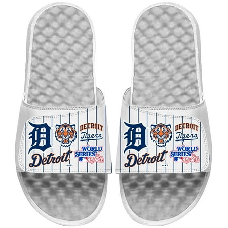 Men s ISlide White Detroit Tigers Collage Slide Sandals