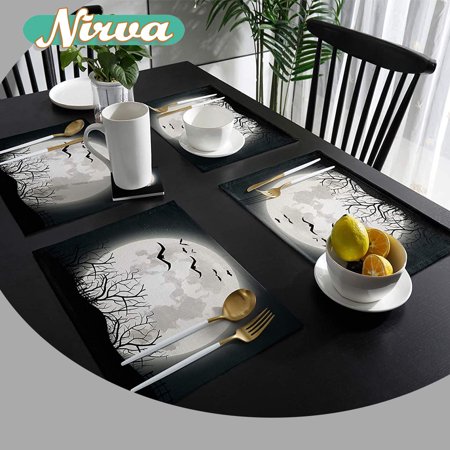 Halloween Cotton Linen Placemats 6 Pieces Machine Washable Table Mat Table Decoration Suitable for Celebration Anniversary Gathering Bats in Full Moon Night Spooky Art
Halloween Cotton Linen Placemats 6 Pieces Machine Washable Table Mat Table Decoration Suitable for Celebration Anniversary Gathering Bats in Full Moon Night Spooky Art