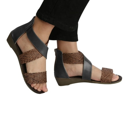 2022 Women Flat Sandals Strappy Wedge Heel Roman Sandals Comfy Summer Beach Sandals
2022 Women Flat Sandals Strappy Wedge Heel Roman Sandals Comfy Summer Beach Sandals