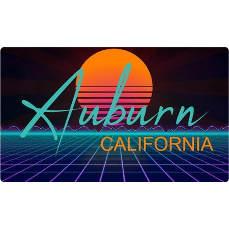 Auburn California 4 X 2.25-Inch Fridge Magnet Retro Neon Design