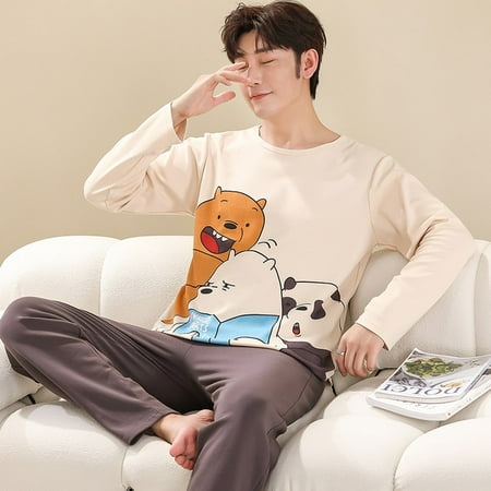 QWZNDZGR Couple Knitted Cotton Cartoon Panda Pajamas for Women Casual Pyjama Long Sleeved Plaid Pants Sleepwear Sets Fashion Homewear 4XL
QWZNDZGR Couple Knitted Cotton Cartoon Panda Pajamas for Women Casual Pyjama Long Sleeved Plaid Pants Sleepwear Sets Fashion Homewear 4XL