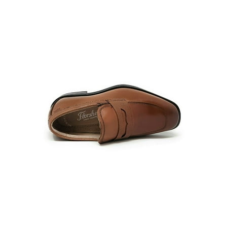 Florsheim Kids Postino Peny Leather Dress Shoes 16636-221M - Brown