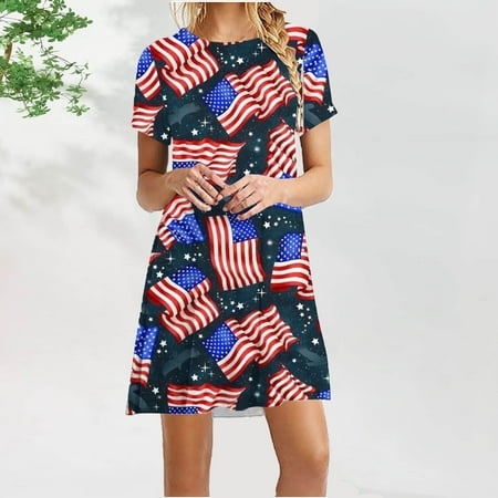 Hvyesh Womens Summer Dresses 2023 Casual Patriotic Midi Dress American Flag Graphic Round Neck Sundresses Short Sleeve Lightweight Dresses Black
Hvyesh Womens Summer Dresses 2023 Casual Patriotic Midi Dress American Flag Graphic Round Neck Sundresses Short Sleeve Lightweight Dresses Black