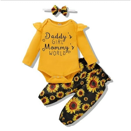 DOUBFIVSY Newborn Baby Girl Clothes Infant Girl Outfits Long Sleeve Ruffle Romper + Floral Pants + Headband Set
DOUBFIVSY Newborn Baby Girl Clothes Infant Girl Outfits Long Sleeve Ruffle Romper + Floral Pants + Headband Set