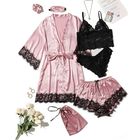 ZZWXWB Robes For Women Women Plus Size Lingerie Silk Robe Satin Bathrobe Seven-Piece Set Sleepwear Pajamas Pink Xl ac87
ZZWXWB Robes For Women Women Plus Size Lingerie Silk Robe Satin Bathrobe Seven-Piece Set Sleepwear Pajamas Pink Xl ac87