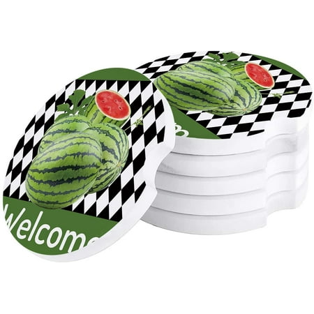 ZHANZZK Summer Watermelon Black White Rhombus Set of 2 Car Coaster for Drinks Absorbent Ceramic Stone Coasters Cup Mat with Cork Base for Home Kitchen Room Coffee Table Bar Decor
ZHANZZK Summer Watermelon Black White Rhombus Set of 2 Car Coaster for Drinks Absorbent Ceramic Stone Coasters Cup Mat with Cork Base for Home Kitchen Room Coffee Table Bar Decor