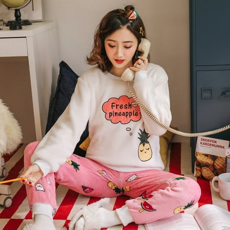 Ladies Pyjama Women Winter Flannel Pajama Set Fleece Pajamas Sleepwear Thick Warm Velvet Female Homewear Suit Cute Sweet Pijama
Ladies Pyjama Women Winter Flannel Pajama Set Fleece Pajamas Sleepwear Thick Warm Velvet Female Homewear Suit Cute Sweet Pijama