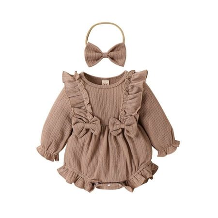 jaweiwi Infant Baby Girl Spring Fall Jumpsuit 0 6M 12M 18M 24M Solid Color Long Sleeve Round Neck Bow Romper with Headband
jaweiwi Infant Baby Girl Spring Fall Jumpsuit 0 6M 12M 18M 24M Solid Color Long Sleeve Round Neck Bow Romper with Headband