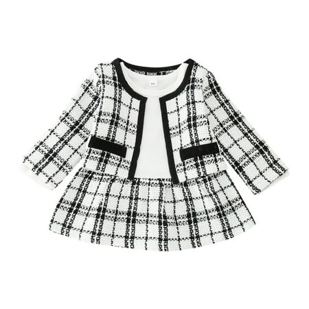 simu Valentines Day Girls Outfits Toddler Girls Outfit Fashion Small Fragrance Long Sleeves Plaid Dress Coat 2pcs Set Outfits for Birthday Wedding
simu Valentines Day Girls Outfits Toddler Girls Outfit Fashion Small Fragrance Long Sleeves Plaid Dress Coat 2pcs Set Outfits for Birthday Wedding