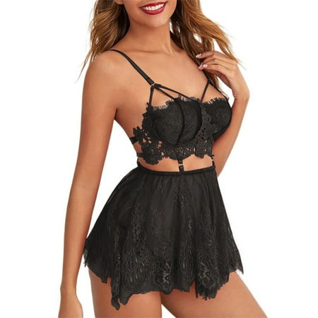 Yskkt Women Floral Lace Teddy Lingerie Set 2 Pcs Lace Sleepwear Dress + Panty Underwear Set
Yskkt Women Floral Lace Teddy Lingerie Set 2 Pcs Lace Sleepwear Dress + Panty Underwear Set