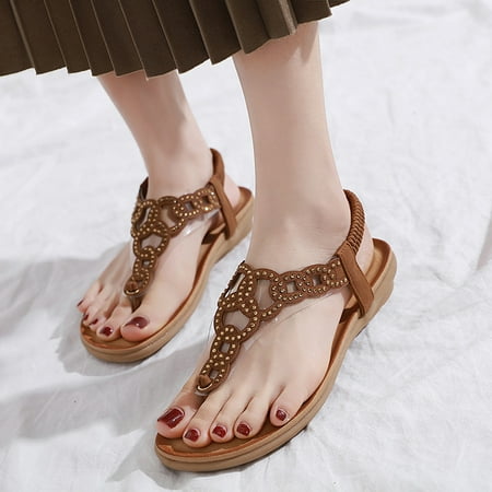 〖Yilirongyumm〗 Brown 38 Sandals Women Summer Women s Open-Toe Sandals Bohemian Rhinestone Flat Elastic Band Beach Shoe
〖Yilirongyumm〗 Brown 38 Sandals Women Summer Women s Open-Toe Sandals Bohemian Rhinestone Flat Elastic Band Beach Shoe