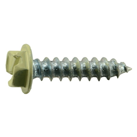 #8 x 3/4 Beige Painted Slotted Hex Washer Head Sheet Metal Screws (35 pcs.)