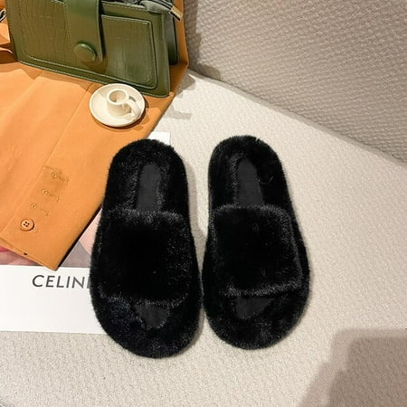 CoCopeanut Winter House Fluffy Ladies Fur Slippers Open-Toe Solid Bedroom Flat Girls Warm Plush Shoes Indoor Women Fluffy Slides
CoCopeanut Winter House Fluffy Ladies Fur Slippers Open-Toe Solid Bedroom Flat Girls Warm Plush Shoes Indoor Women Fluffy Slides