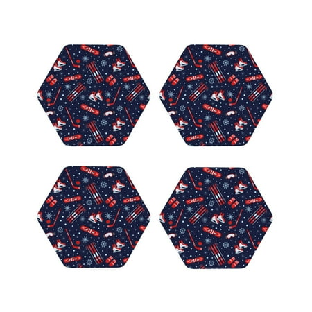 Honeii Winter Sports Fun Pattern Print Leather Coaster Set of 4 Ideal for Safeguarding Your Furniture from Drinks Spills and Effortless Cleanup-Hexagon
Honeii Winter Sports Fun Pattern Print Leather Coaster Set of 4 Ideal for Safeguarding Your Furniture from Drinks Spills and Effortless Cleanup-Hexagon