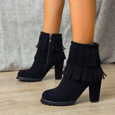 Ankle Boots Women Ankle Boots Autumn And Winter Fashion Tassel Vintage Solid Color Comfortable Round Toe Square Heel Thick Heel
Ankle Boots Women Ankle Boots Autumn And Winter Fashion Tassel Vintage Solid Color Comfortable Round Toe Square Heel Thick Heel