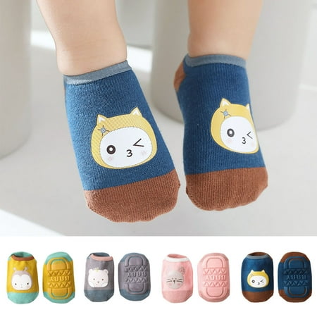 SPRING PARK 1 Pair Baby Girls Boys Cute Cartoon Non-Slip Cotton Floor Socks Toddler