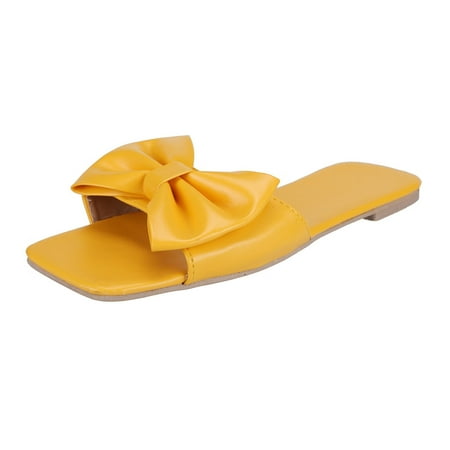 TOYFUNNY Summer Womens Solid Color Bow Breathable Non-Slip Sandals