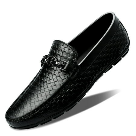 Men‘s Plaid Leather Bit Loafers Autumn/Winter