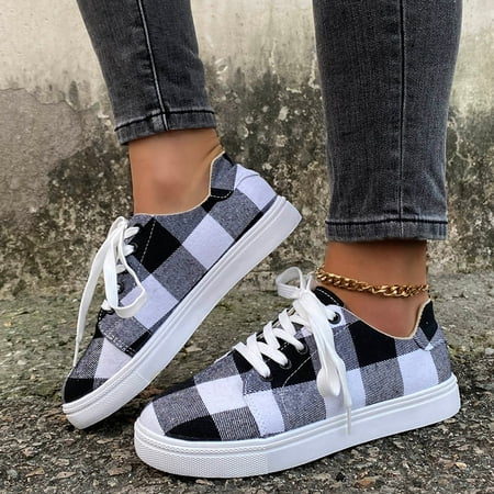 Cathalem Ladies Fashion Colorblock Plaid Lace Up Flat Comfort Casual Canvas Shoes Womens Casual Shoes Size 11 Wide Width Black 6.5
Cathalem Ladies Fashion Colorblock Plaid Lace Up Flat Comfort Casual Canvas Shoes Womens Casual Shoes Size 11 Wide Width Black 6.5