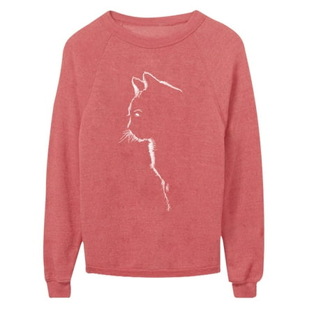 Women s Animal Cat Print O Neck Loose Sweater Long Sleeve Casual Blouse Top Plus Size Loose Fit Sweatshirt Pullover
Women s Animal Cat Print O Neck Loose Sweater Long Sleeve Casual Blouse Top Plus Size Loose Fit Sweatshirt Pullover