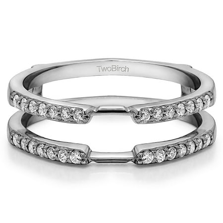 TwoBirch 0.22 Ct. Delicate Shared Prong Ring Enhancer In 10k Solid Gold and Brilliant Moissanite
