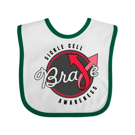Inktastic Sickle Cell Awareness Brave with Red Arro Ribbon Gift Baby Boy or Baby Girl Bib