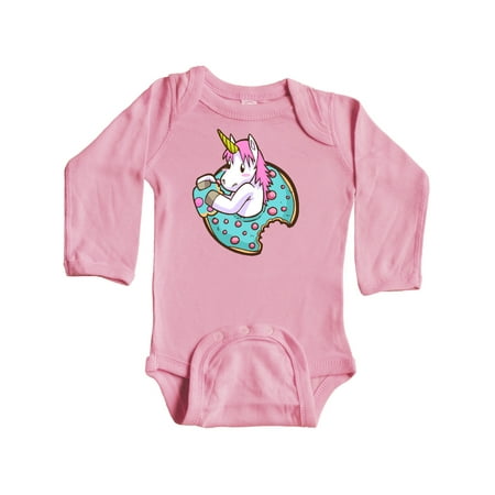 Inktastic Unicorn Donut Gift Baby Boy or Baby Girl Long Sleeve Bodysuit