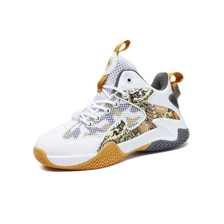 Difumos Girls Casual Round Toe Running Shoe Lace Up Athletics Sports Lightweight Basketball Shoes White Gold 2.5Y
Difumos Girls Casual Round Toe Running Shoe Lace Up Athletics Sports Lightweight Basketball Shoes White Gold 2.5Y
