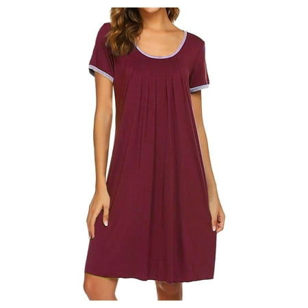 wendunide womens dresses Women s Round Neck Neckline Color Matching Irregular Short Sleeve Pajama Dress Red
wendunide womens dresses Women s Round Neck Neckline Color Matching Irregular Short Sleeve Pajama Dress Red