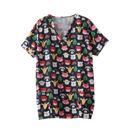 gakvbuo Plus Size Scrub Shirts For Women Nursing Uniform Printed Working Uniform Scrub Tops With Pocket V-Neck Short Sleeve Work Utility Safety Tops Nursing Worker Protective Clothing Top
gakvbuo Plus Size Scrub Shirts For Women Nursing Uniform Printed Working Uniform Scrub Tops With Pocket V-Neck Short Sleeve Work Utility Safety Tops Nursing Worker Protective Clothing Top