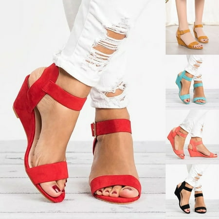 Daeful Women Wedge Sandals Beach Casual Shoes Ankle Strap Sandal Party Comfort Lightweight Summer Red 9
Daeful Women Wedge Sandals Beach Casual Shoes Ankle Strap Sandal Party Comfort Lightweight Summer Red 9