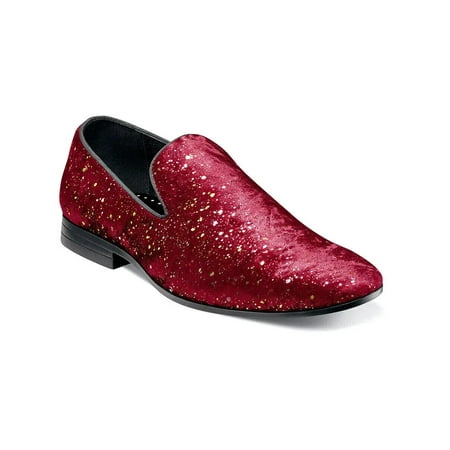 Mens Stacy Adams Stellar Plain Toe Glitter Slip On Shoes Burgundy 25534-601