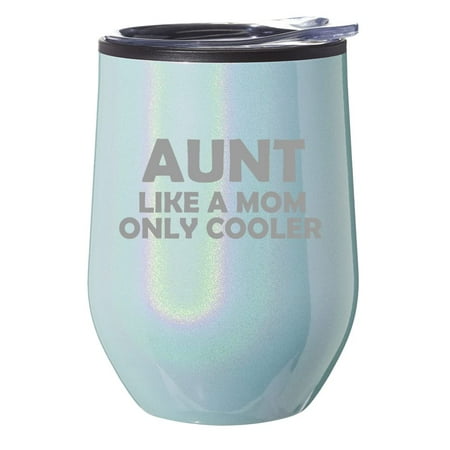 Stemless Wine Tumbler Coffee Travel Mug Glass With Lid Gift Aunt Like A Mom Only Cooler (Blue Glitter)
Stemless Wine Tumbler Coffee Travel Mug Glass With Lid Gift Aunt Like A Mom Only Cooler (Blue Glitter)