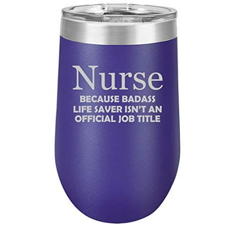 16 oz Double Wall Vacuum Insulated Stainless Steel Stemless Wine Tumbler Glass Coffee Travel Mug With Lid Nurse Job Title Funny (Purple)
16 oz Double Wall Vacuum Insulated Stainless Steel Stemless Wine Tumbler Glass Coffee Travel Mug With Lid Nurse Job Title Funny (Purple)