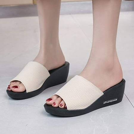 Ladies Shoes Fashion Casual Wedges Platforms Beach Slippers Sandals Shoes
