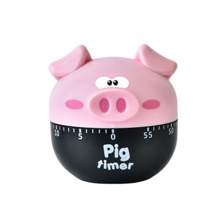 

OUNONA Pink Pig Shaped Kitchen Mechanical Timer Creative Cartoon Bake for Cooking Timer