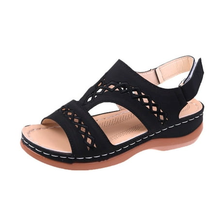 Aayomet Women Sandals Comfort Quality PU Wedge High Heel Women Comfort Sandals Embroidered Large Women Sandals Black 9
Aayomet Women Sandals Comfort Quality PU Wedge High Heel Women Comfort Sandals Embroidered Large Women Sandals Black 9