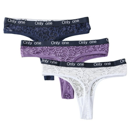 3 Pack Women s Fashion Lace Thong Low-Waist Hollow Sexy Thong See-Through Panties Seamless Underwear
3 Pack Women s Fashion Lace Thong Low-Waist Hollow Sexy Thong See-Through Panties Seamless Underwear