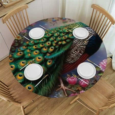 QZHH Peacock Flowers Garden Round Tablecloth 100% Polyester Fiber with Elastic Edge Outdoor Picnic Camping and Indoor Kitchen Dining Party 38 -42
QZHH Peacock Flowers Garden Round Tablecloth 100% Polyester Fiber with Elastic Edge Outdoor Picnic Camping and Indoor Kitchen Dining Party 38 -42