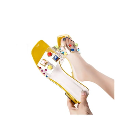 Wazshop Lady Heeled Sandal Rhinestone Sandals Open Toe Footbeds Lightweight Slip On Casual Shoes Women Summer Slides Chunky Comfortable Sunflower 4
Wazshop Lady Heeled Sandal Rhinestone Sandals Open Toe Footbeds Lightweight Slip On Casual Shoes Women Summer Slides Chunky Comfortable Sunflower 4