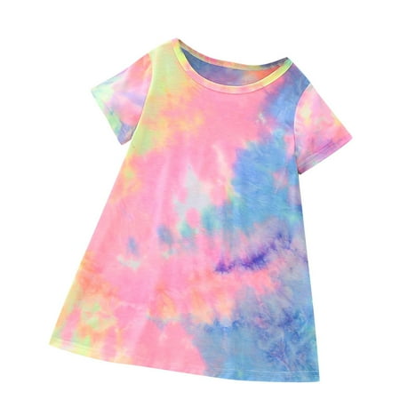 Fesfesfes Toddler Kids Baby Girls Summer Princess Tie Dye Print Short Sleeve A-line Dress Spring Saving
Fesfesfes Toddler Kids Baby Girls Summer Princess Tie Dye Print Short Sleeve A-line Dress Spring Saving