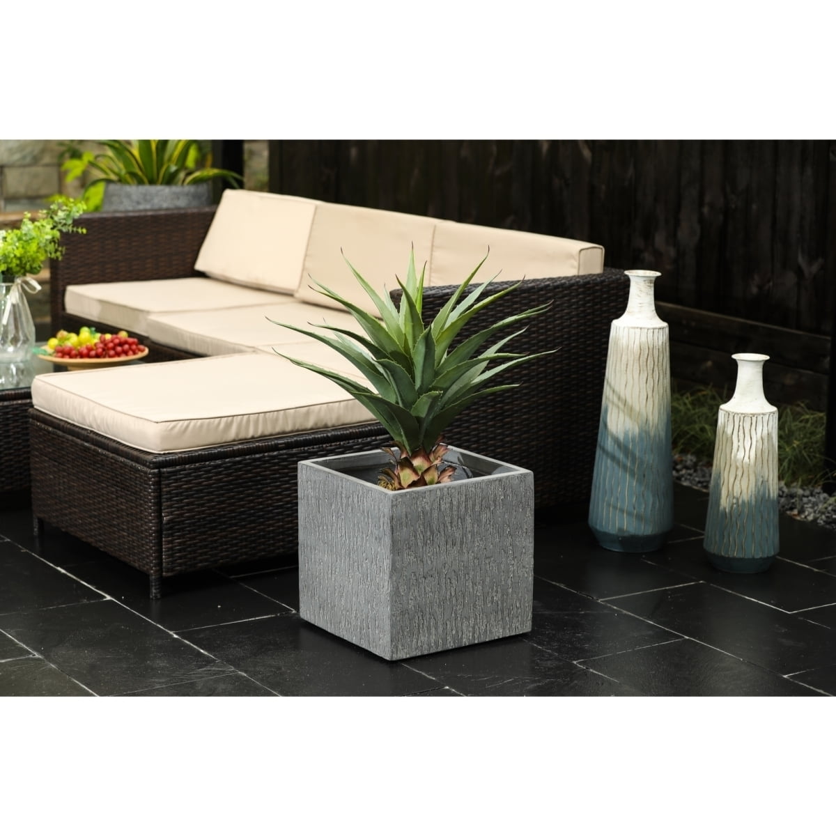 Luxen Home Whpl In Square Mgo Planter Gray Walmart