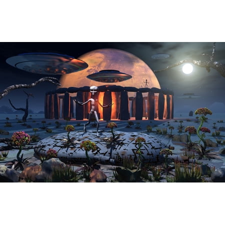 Alien explorers on an alien world Canvas Art - Mark StevensonStocktrek Images (18 x 12)