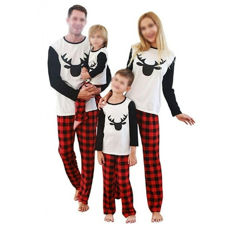 Christmas Matching Family Pyjamas Set Xmas Elk Print Tops Plaid Pants Sleepwear for Kids Men Women
Christmas Matching Family Pyjamas Set Xmas Elk Print Tops Plaid Pants Sleepwear for Kids Men Women