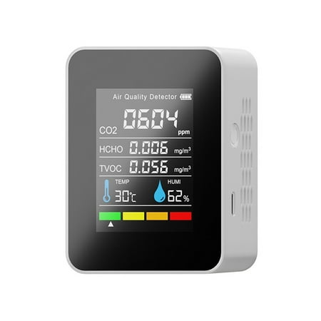5in1 CO2 Digital Thermometer Humidity Tester Carbon Dioxide Tvoc Hcho Air Quality Monitor White
5in1 CO2 Digital Thermometer Humidity Tester Carbon Dioxide Tvoc Hcho Air Quality Monitor White