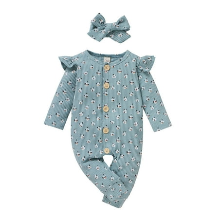 Rovga Kids Girls Baby Toddler Bodysuits Long Sleeve Floral Printed Romper Jumpsuit+Headbands
Rovga Kids Girls Baby Toddler Bodysuits Long Sleeve Floral Printed Romper Jumpsuit+Headbands