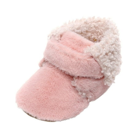 Baby Boys Girls Soft Plush Snow Boots Warm Cotton First Walkers Shoes